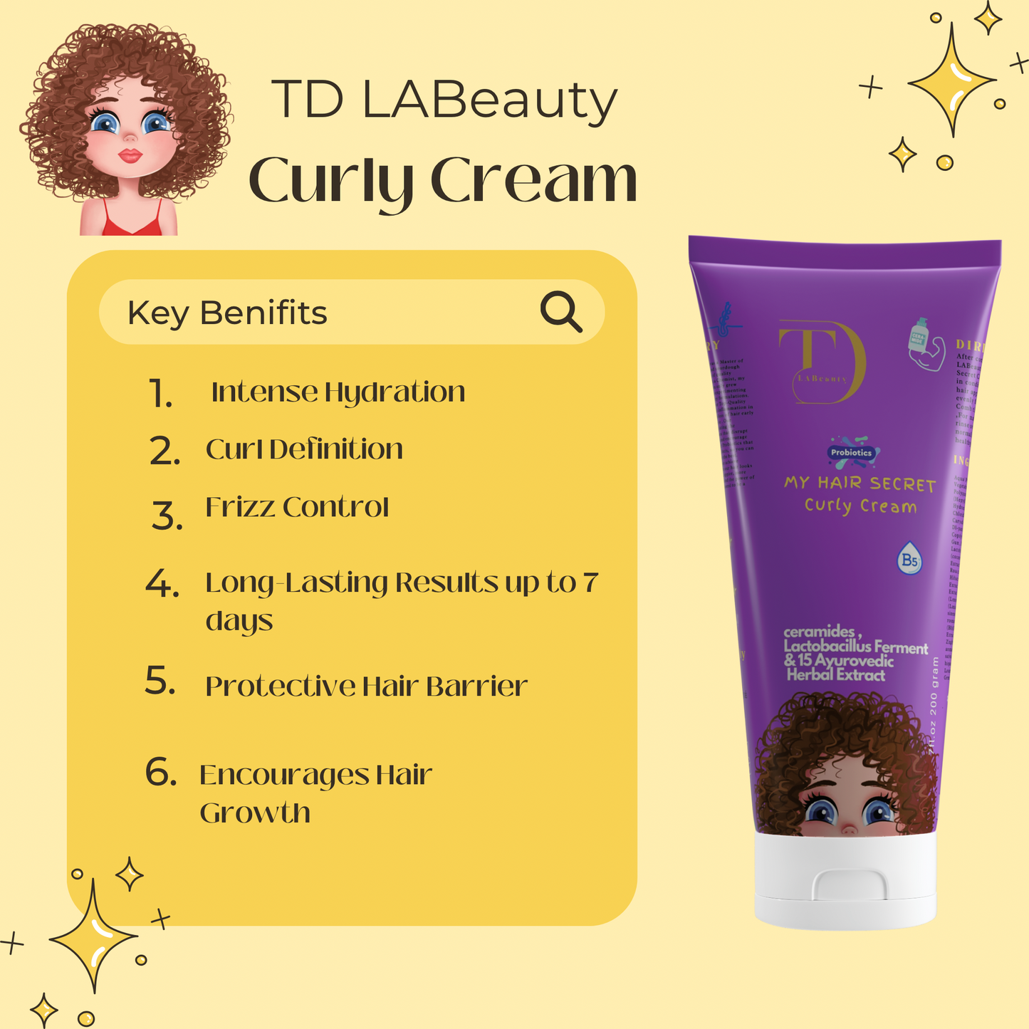 Probiotic My Hair Secret Curly Cream -TD LABeauty