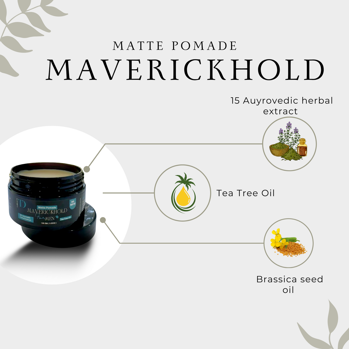 MAVERICK HOLD for Men - Matte Pomade | Anti-Hair Fall Formula | TD LABeauty