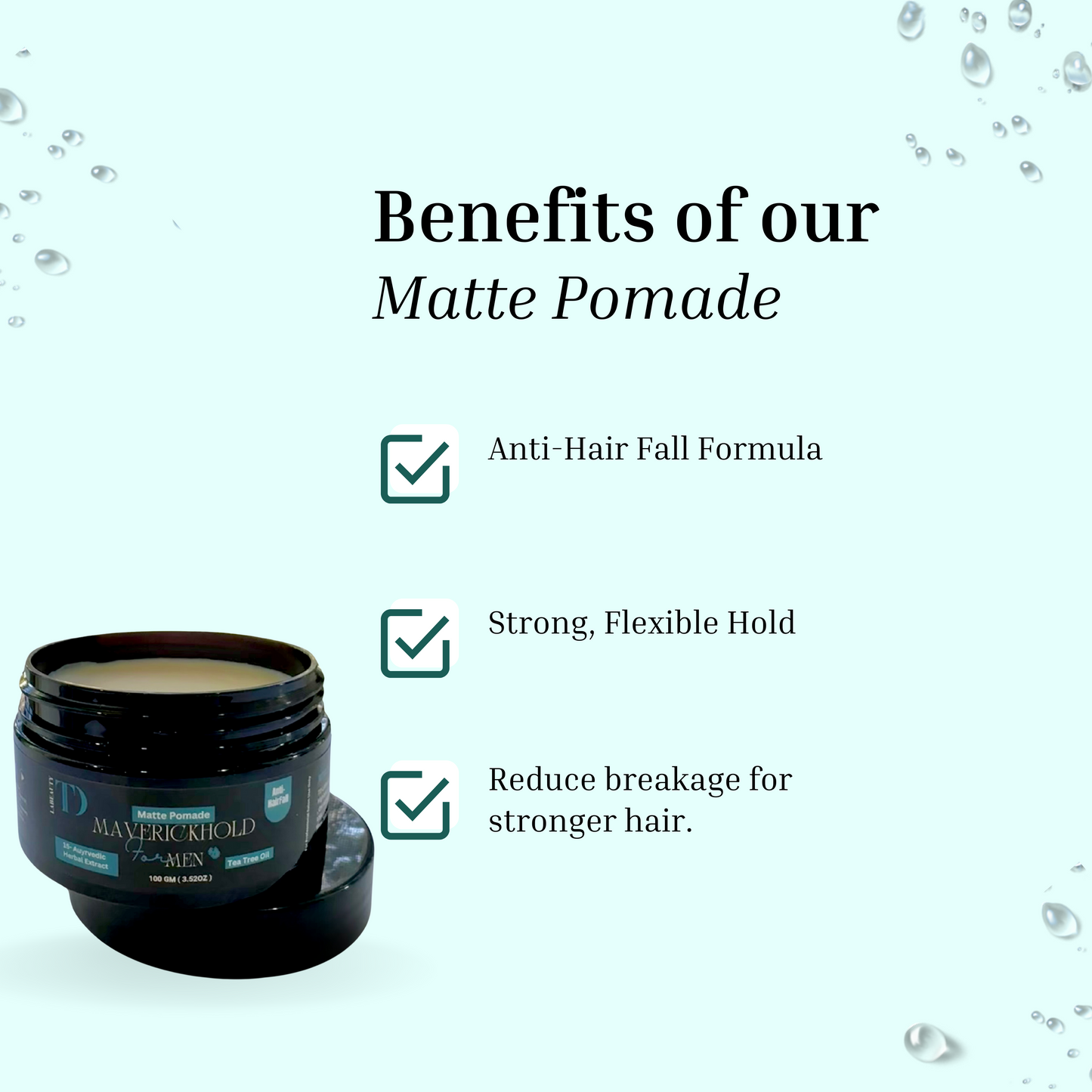 MAVERICK HOLD for Men - Matte Pomade | Anti-Hair Fall Formula | TD LABeauty