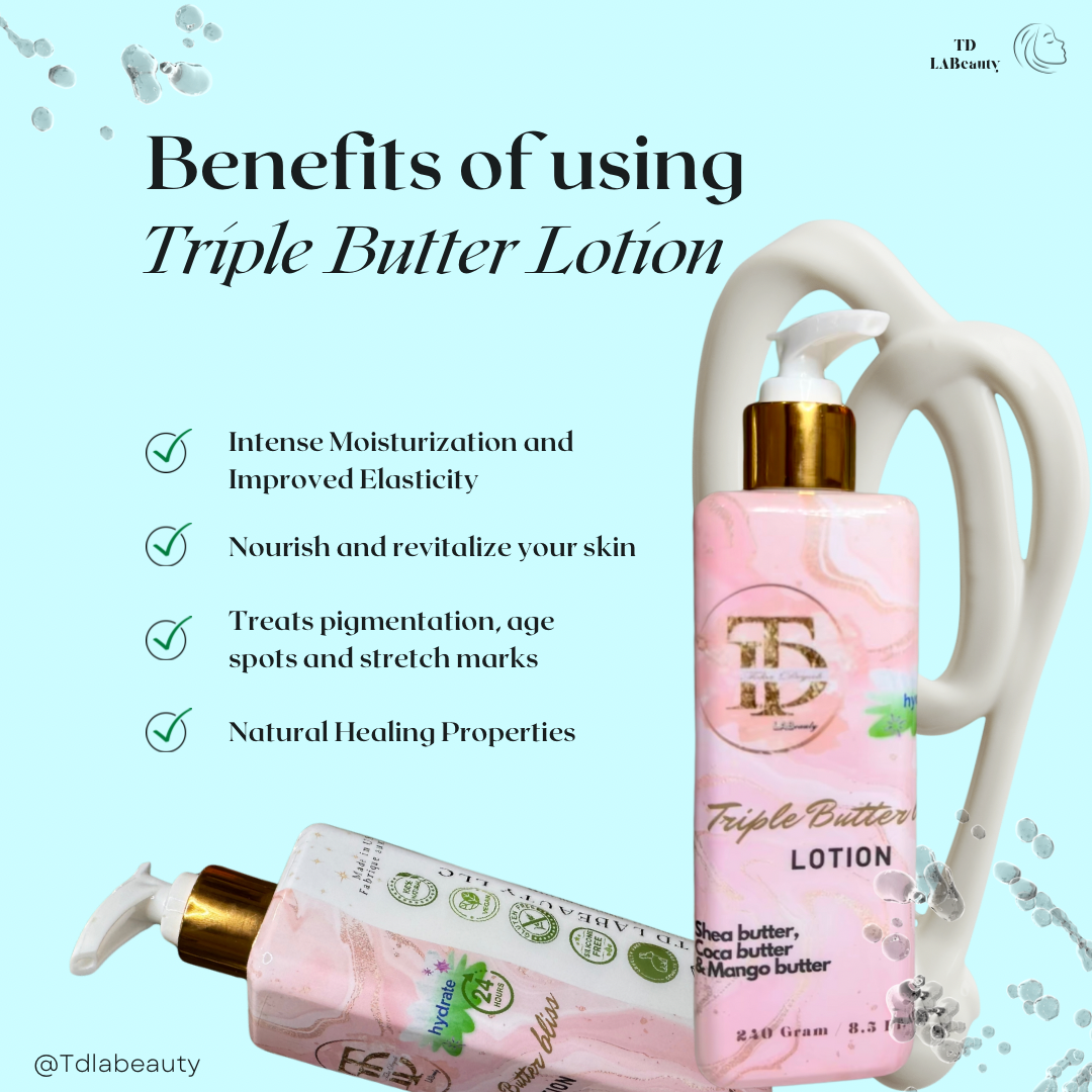 Triple Butter Bliss Lotion Shea Mango &Coco Butter TD LABeauty