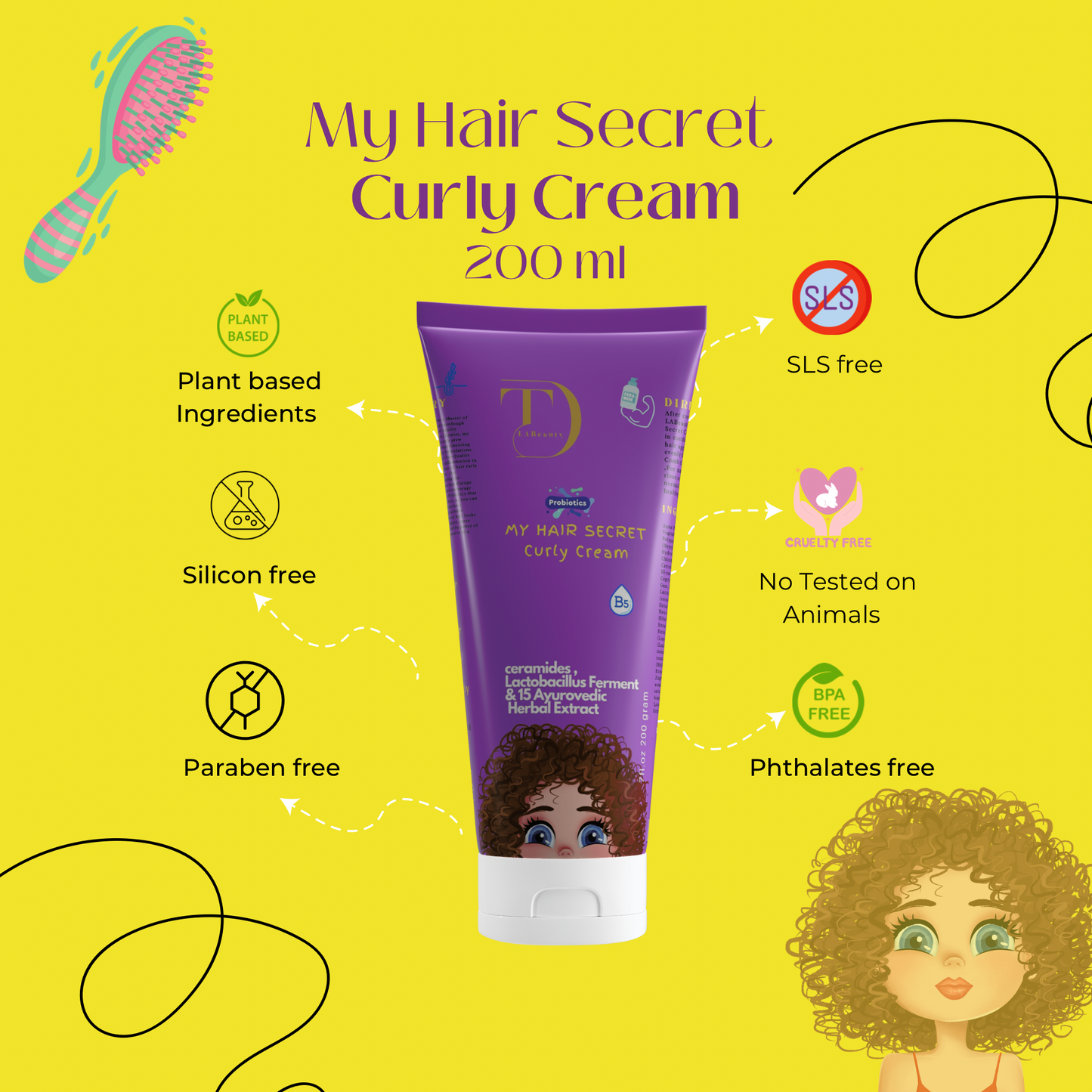 Probiotic My Hair Secret Curly Cream -TD LABeauty